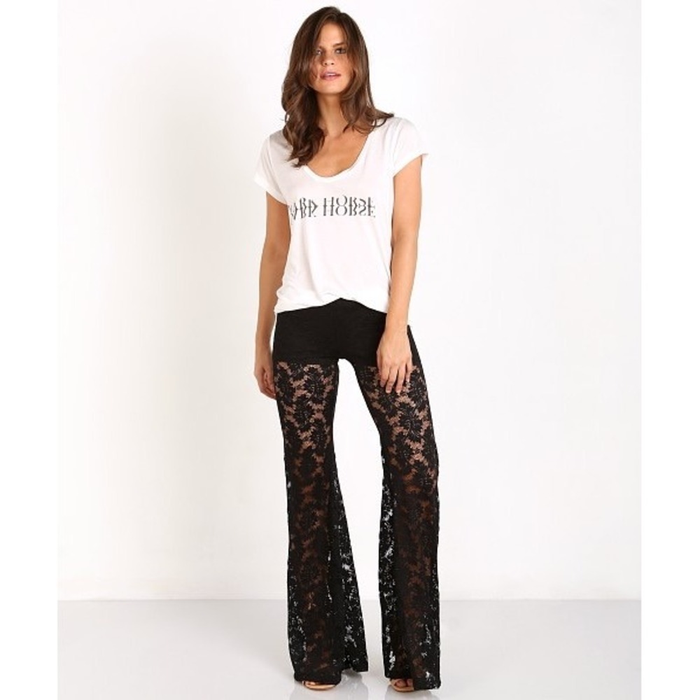 Nightcap Black Wallflower Lace Bell Flare Pants‎ Size 1 (XS)